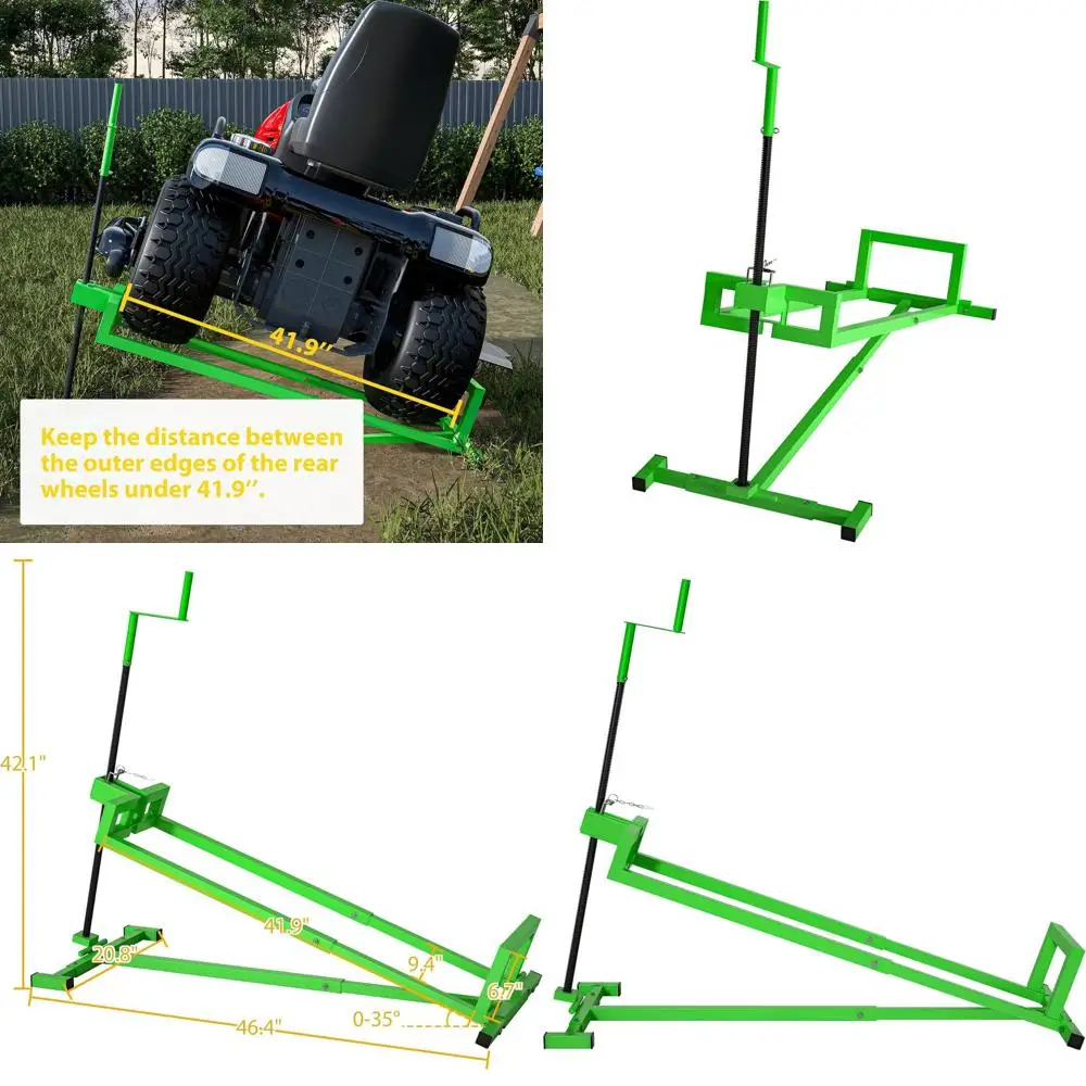 

Adjustable Lawn Mower Jack - Supports Up to 880 lbs, Includes Manual and Power Tool Handles