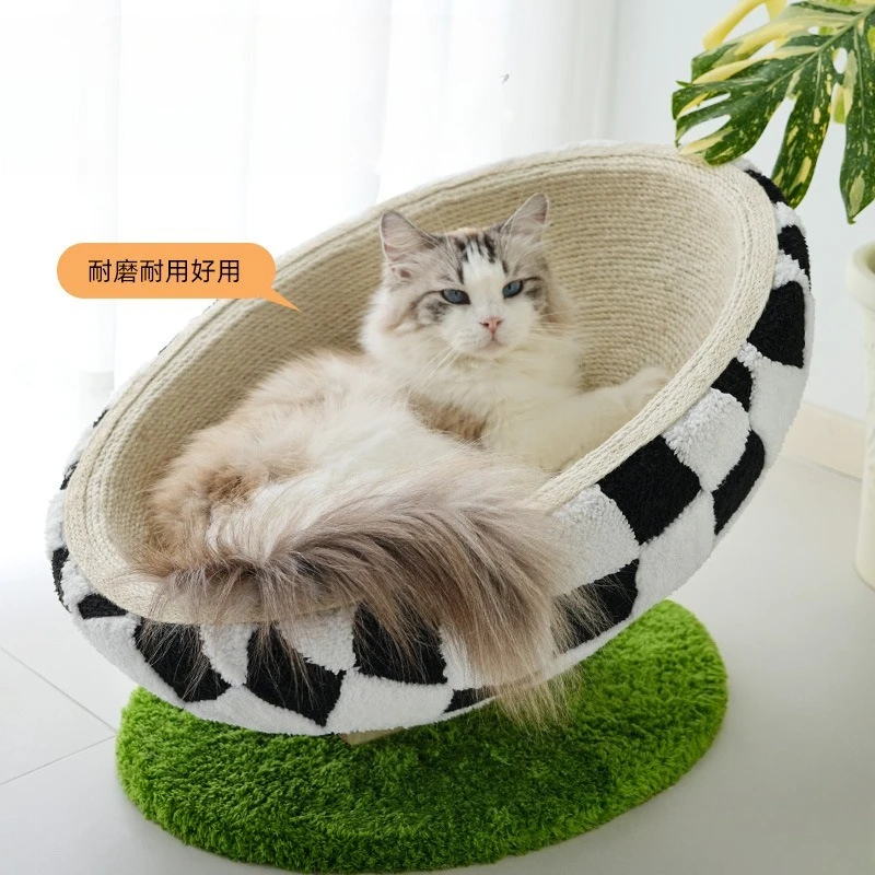 Creative Eggshell Cat Nest with Sisal Rope, Multi-use Cat Hammock  Claw Grinding Scratcher