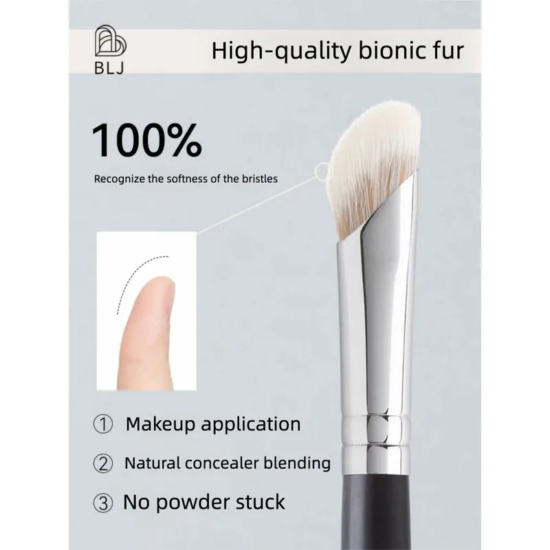 Blj Marked Ebony Finger Round Small For Dark Circles And Tear Troughs Smudge Acne Concealer Brush Ht10