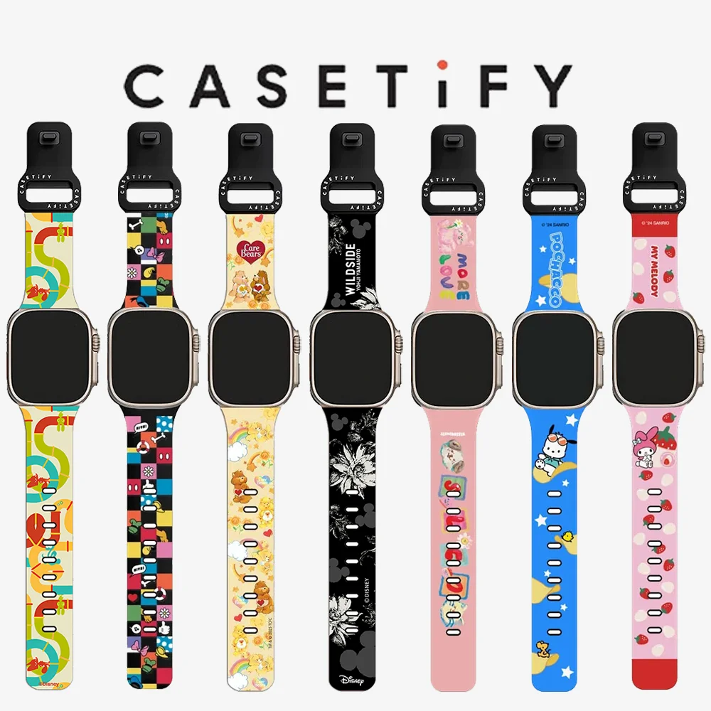 Bracelet de montre Casetify Cartoon Series pour Apple Watch Series 11 10 7 8 9 6 5 4 1 2 3 SE Ultra Tailles 38 40 41 42 44 45 49MM