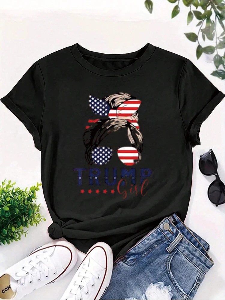 Trump Shooting Makes Me Stronger Shooting Damska koszulka z krótkim rękawem Damska koszulka plus size Tee Tops Odzież modowa