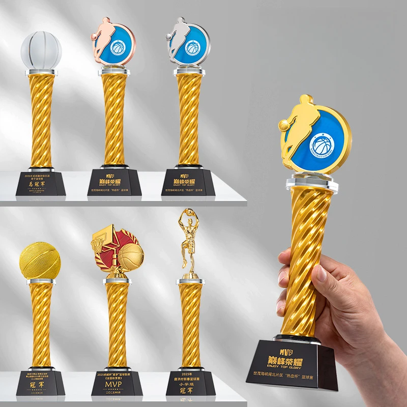 

Sports series crystal trophy basketball football table tennis badminton tennis running competition championship medal