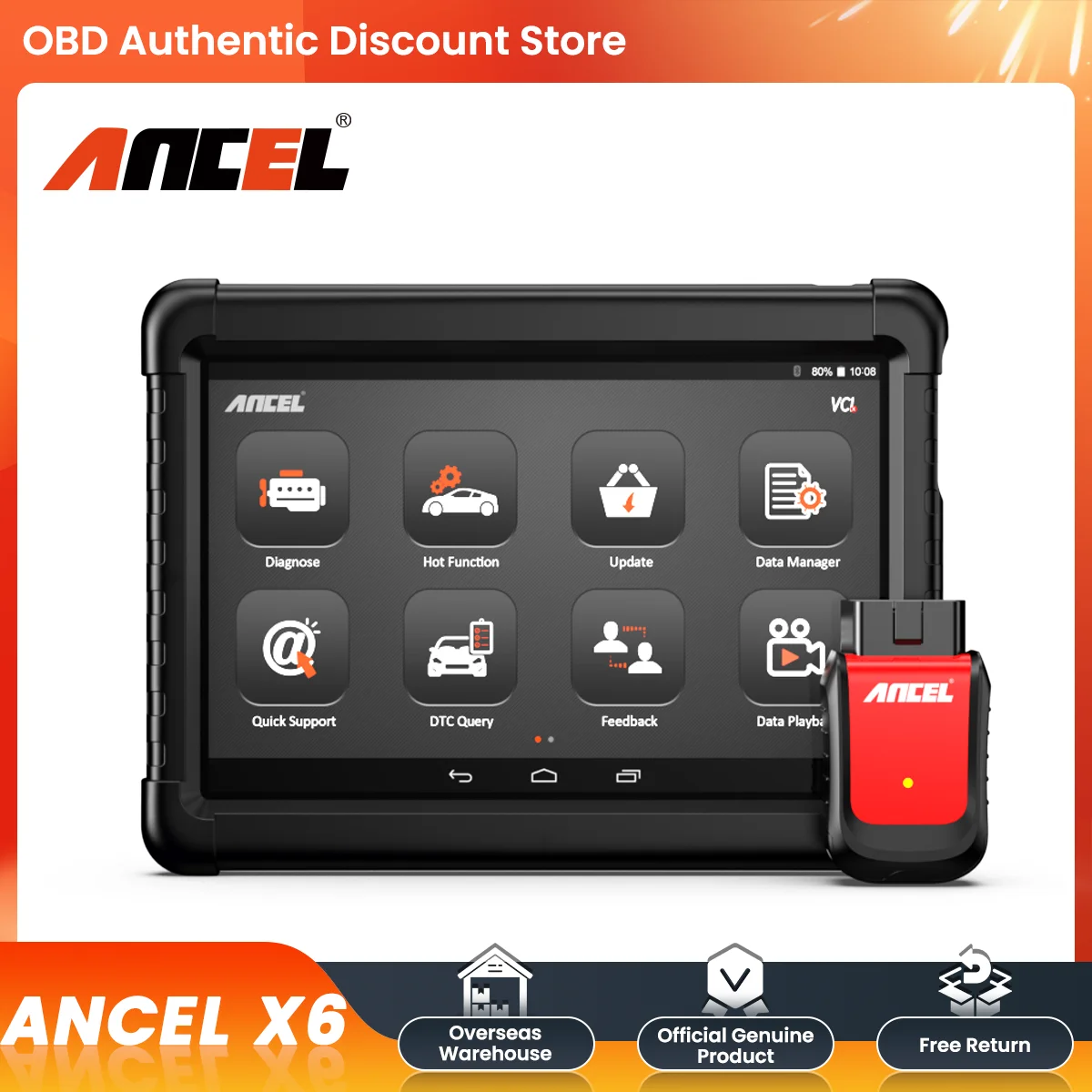 Ancel X6 Car Diagnostic Tools OBD2 Scanner TPMS ABS Airbag Oil EPB D.P.F Reset  Full System Code Reader OBD 2 Automotive Scanner