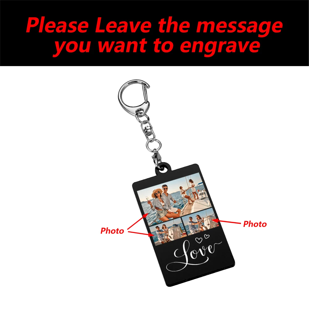 Personalized Love Keychain for Couple Wedding Anniversary Gift Custom Picture Key Chain Accessories for Boyfriend Girlfriend