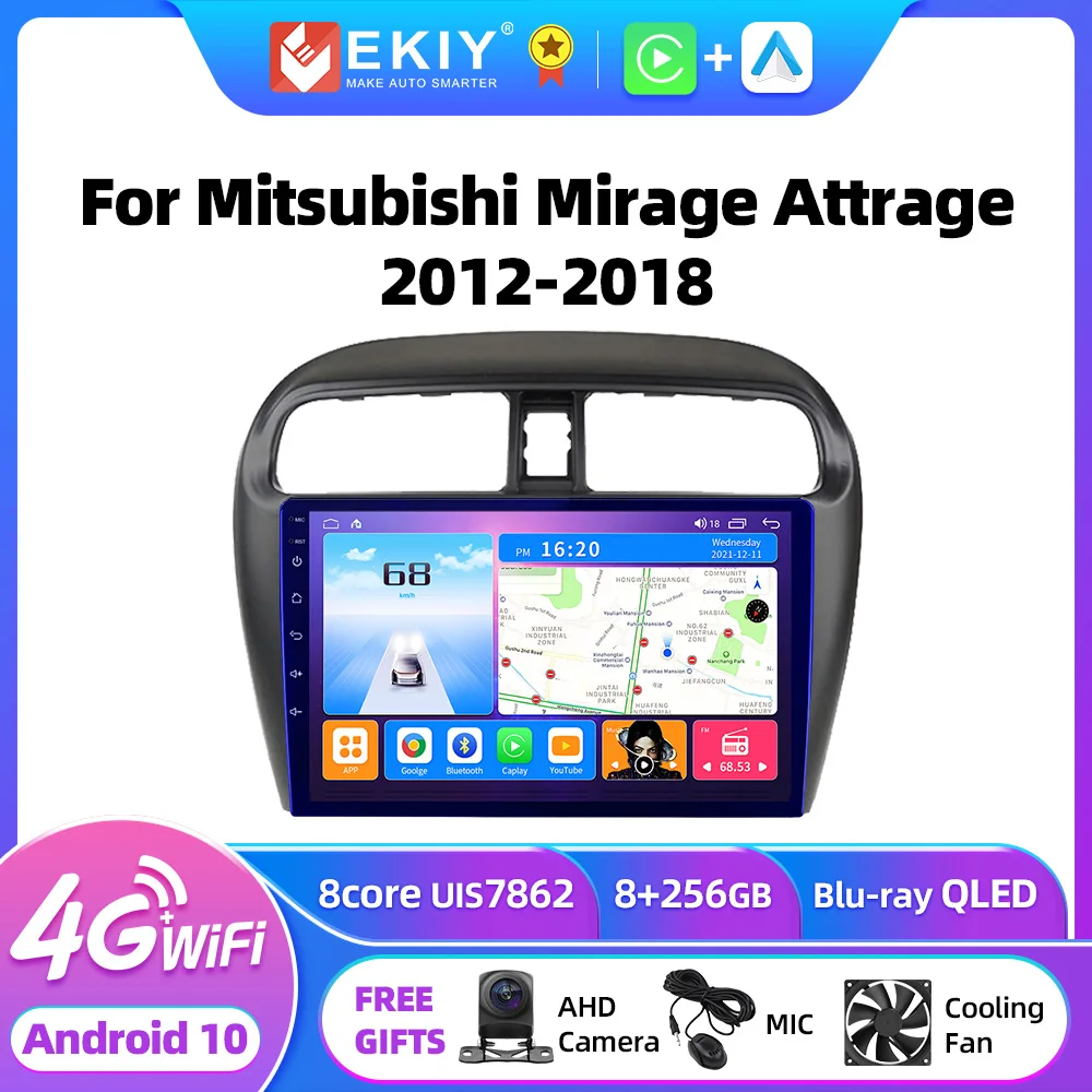 

EKIY T7 Android 10 For Mitsubishi Mirage Attrage 2012-2018 Car Radio Multimedia Video Player Stereo Navigation GPS BT 2din DVD