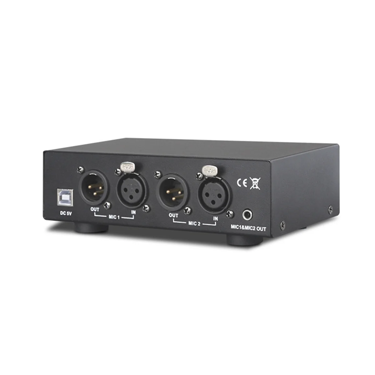 AT59 2 in 2 Out 48V Phantom Power Supply Universal Compact Phantom Power for Condenser Microphone Music Recording Equipment