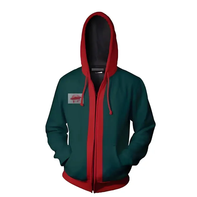 HN8 Miles Morales ชุดคอสเพลย์สําหรับชาย,3D พิมพ์ซิปแจ็คเก็ต,อะนิเมะ Hoodies,สีเขียว Hooded Sweatshirts,ฮาโลวีน Cl8...Gf