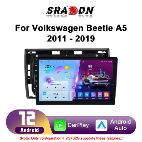 VW 폭스바겐 비틀 A5 2011 2012 2013 2014 2015 2016 2017 2018 2019 안드로이드 카 라디오 자동차 멀티미디어 비디오 플레이어 내비게이션 GPS Carplay 터치 스크린 자동 스테레오 지능형 시스템