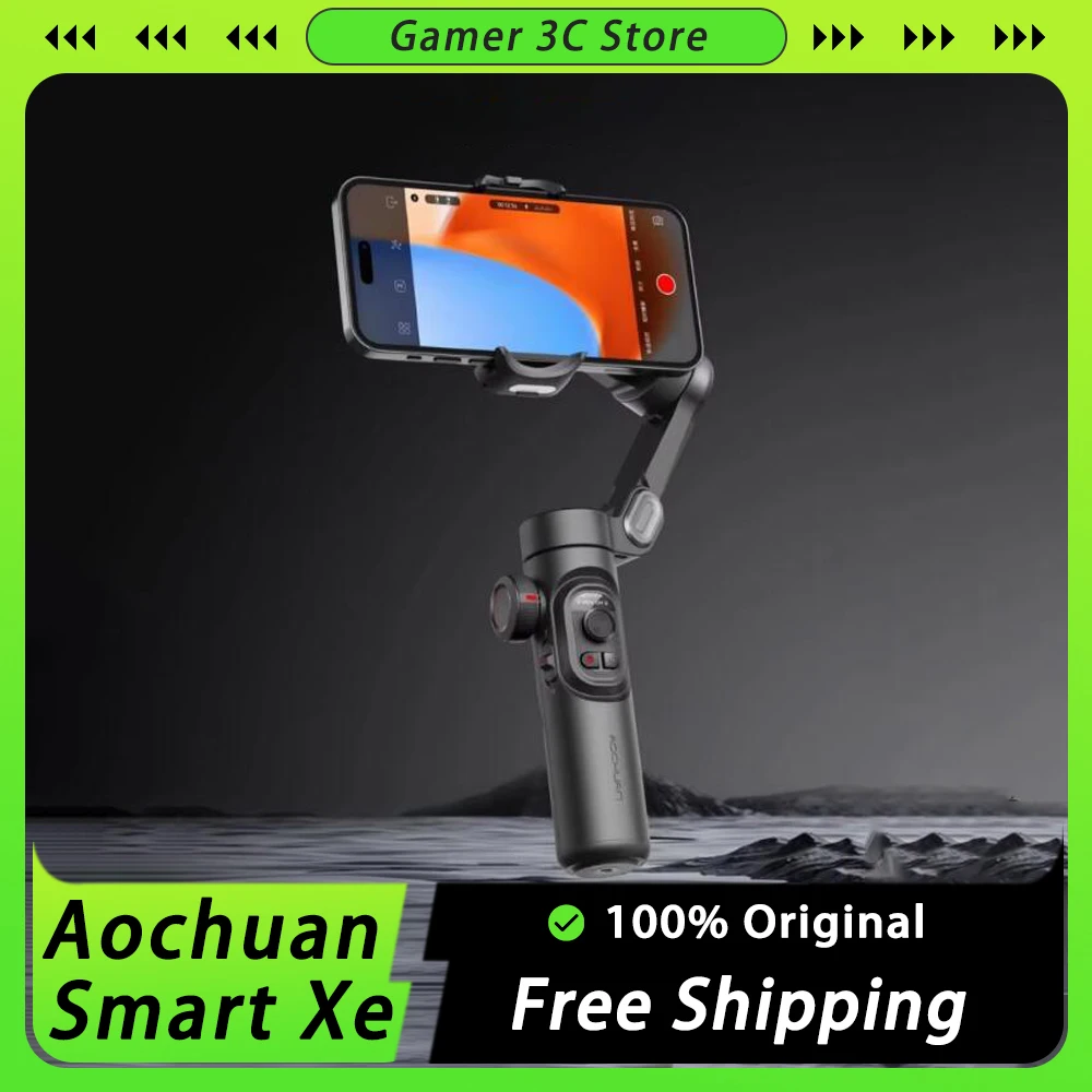 Aochuan Smart Xe Gimbal Stabilizer Fill Light Video Recording Magnetic Custom Foldable For Smartphone Iphone Android Gimble