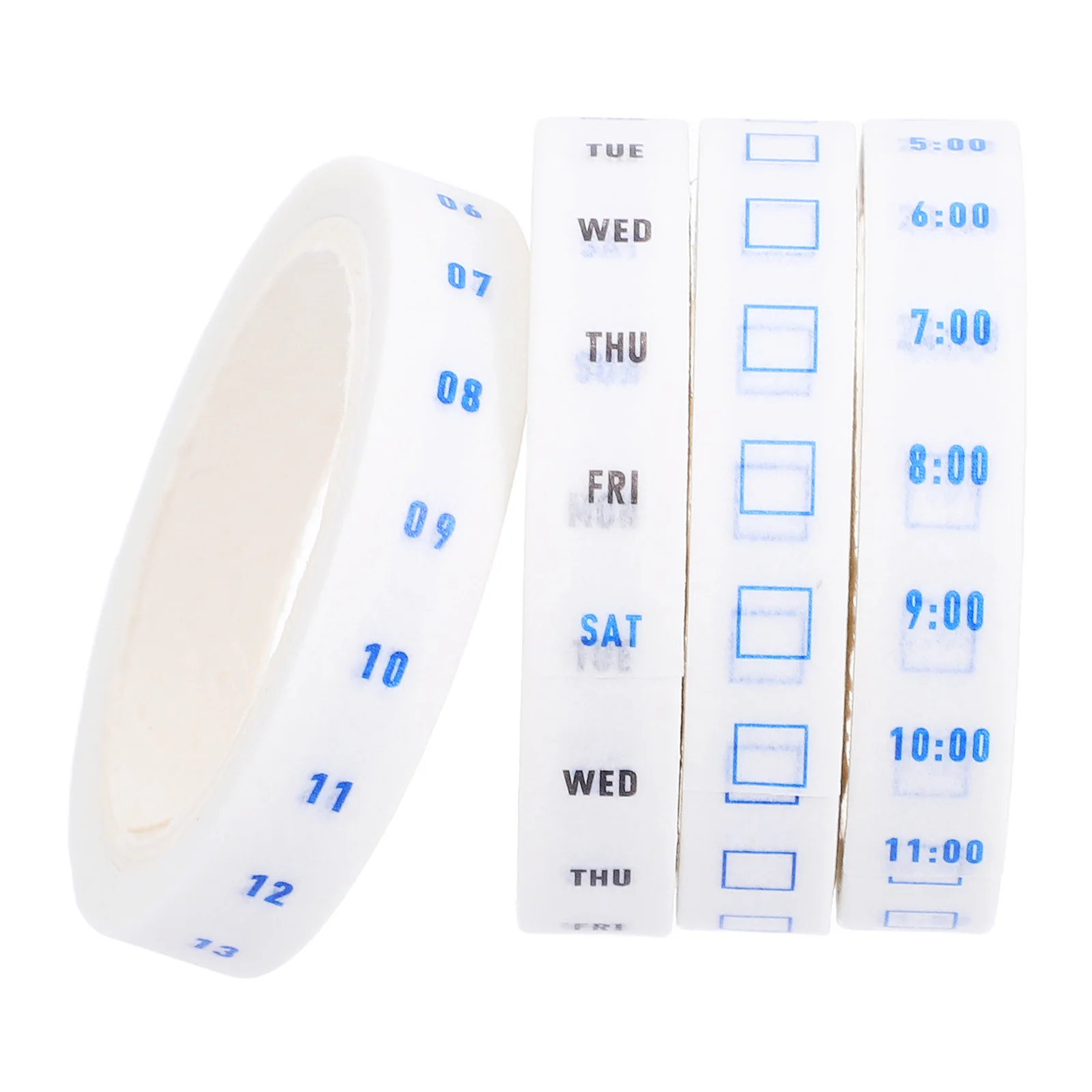 4 Rolls Office Journal Time Efficiency Planning Washi Tape Decorative Scrapbooking Paper Date Weekly Daily Organizer Tape