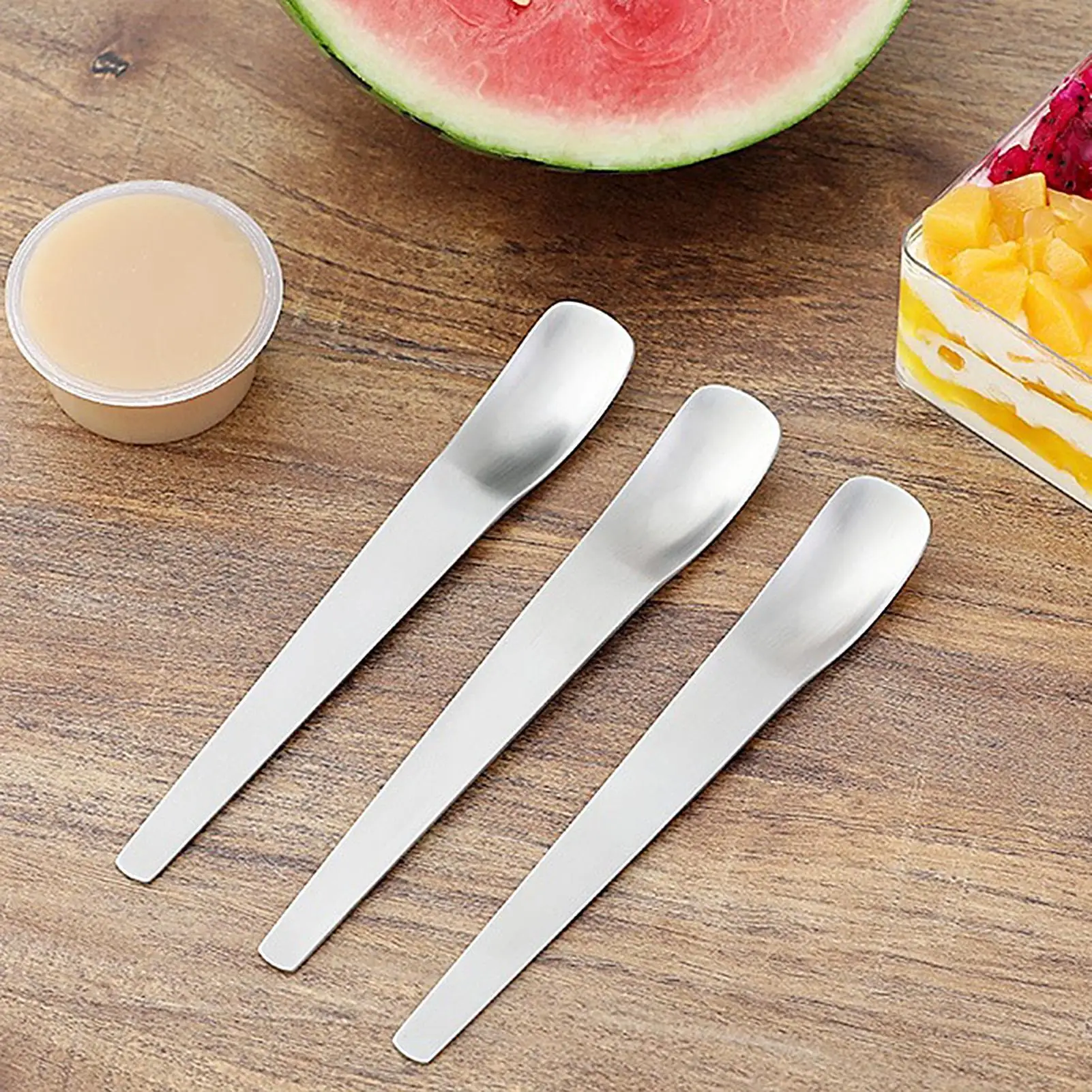 Ice Cream Spoons Stainless Steel Kitchen Pudding Cake Spoons Household Tableware for Home Cooks Hosts Bakers Dessert Spoon