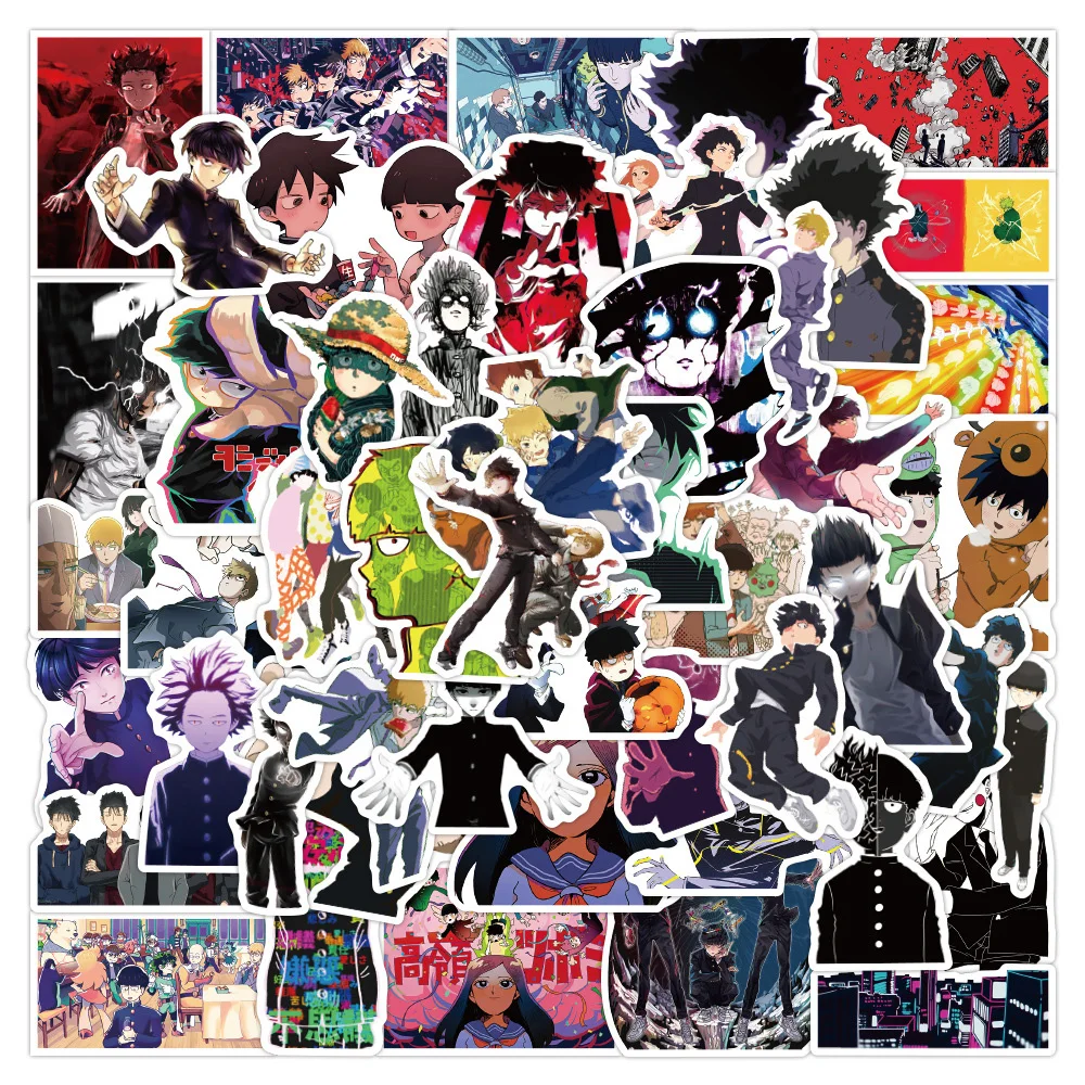 

10/30/50pcs Cartoon Anime Mob Psycho 100 Stickers Decals DIY Luggage Skateboard Phone Fridge Waterproof Cool Manga Sticker Packs