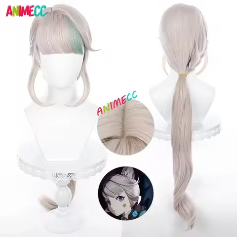 Lynette Cosplay Wig Genshin Impact Fontaine Cosplay Wig 95cm Hair Heat Resistant Synthetic Anime Role Play Ear+ Wig Cap