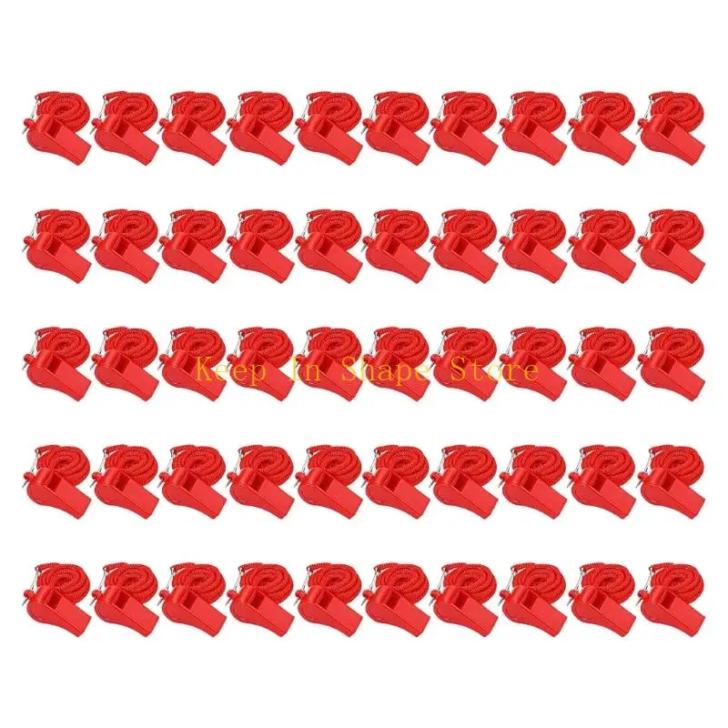 u1jc-50pcs-sports-and-football-whistles-with-lanyard-loud-crisp-sound