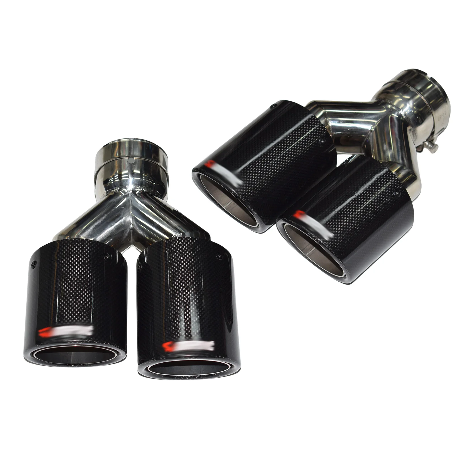 

Высокое качество, 4 выхода, глушитель из углеродного волокна, нержавеющая сталь 304, автомобильная выхлопная труба с глянцевым хвостом, универсальная хвостовая труба