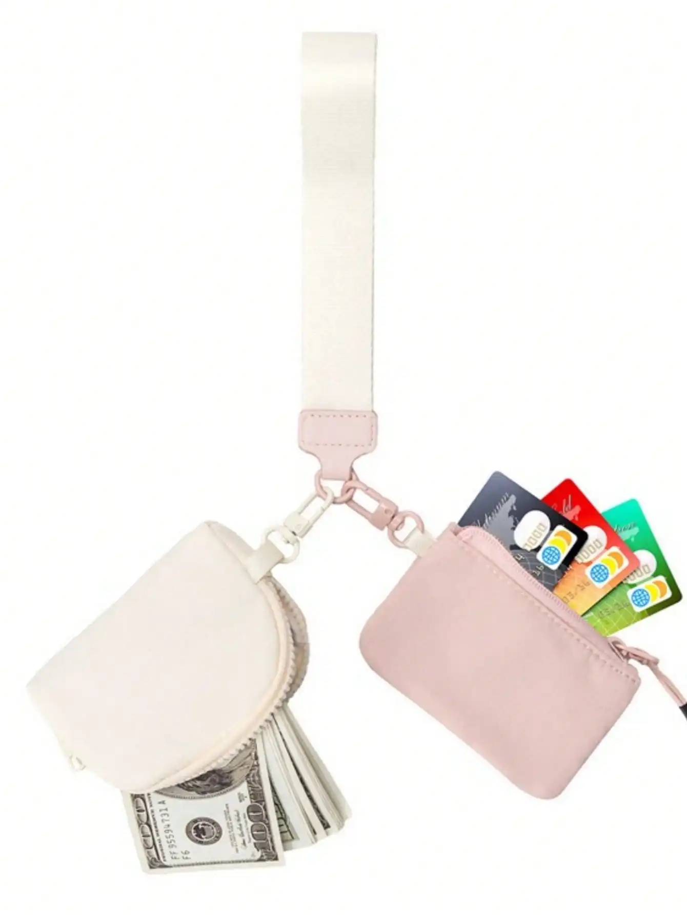 LuLu Style Women Simple Wallet Waterproof Nylon Wristlet Pouch Multifunctional For Keys Cards S Cash Fashion Key Chain Detachable & Card Holder Suitable For Sporty & Everyday Use For Women Wallet Mini Wallet Purse Wallet Wallet Keychain Coin Wallet view 2