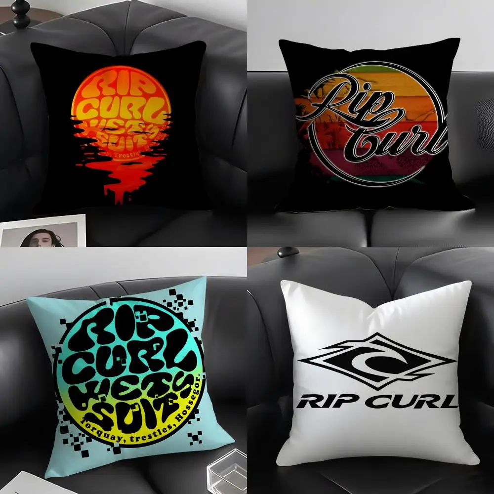R-Rip CurlL Logo Cushion Cover Pillowcase Ultra Soft Skin Friendly Fabric Cloud Like Comfort & Concealed Zipper