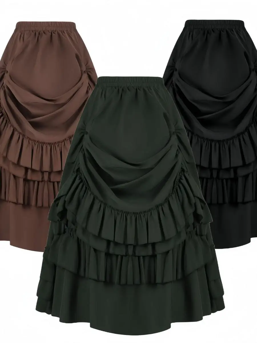 

Новая готическая юбка в стиле Ренессанс для женщин, сценический костюм, этнический комплект из топа и брюк, весенняя коллекция 2025 года