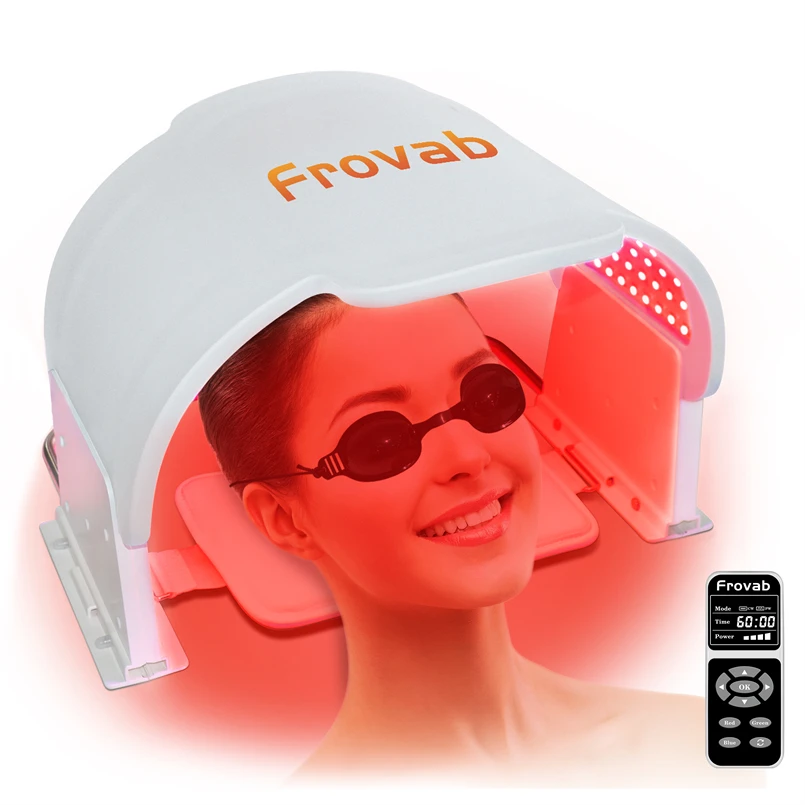 Mascarilla Facial LED de silicona, máscara de terapia LED roja, plegable, luz roja, fototerapia Facial LED con cuentas, dispositivos faciales