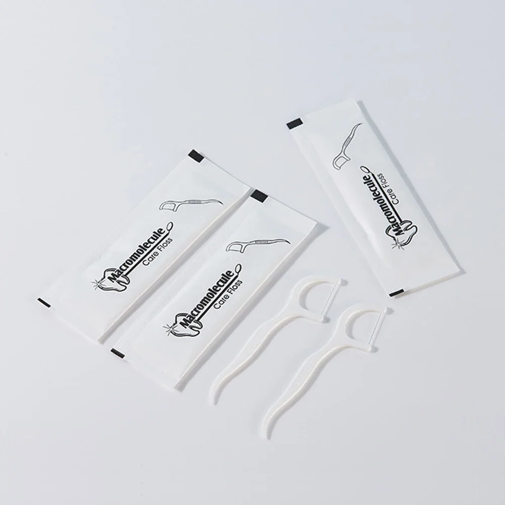500Pcs/pack Individually Wrapped Dental Floss Teeth Cleaning Dental Flosser Oral Pick Stick Toothpick For Hotel Travel Family