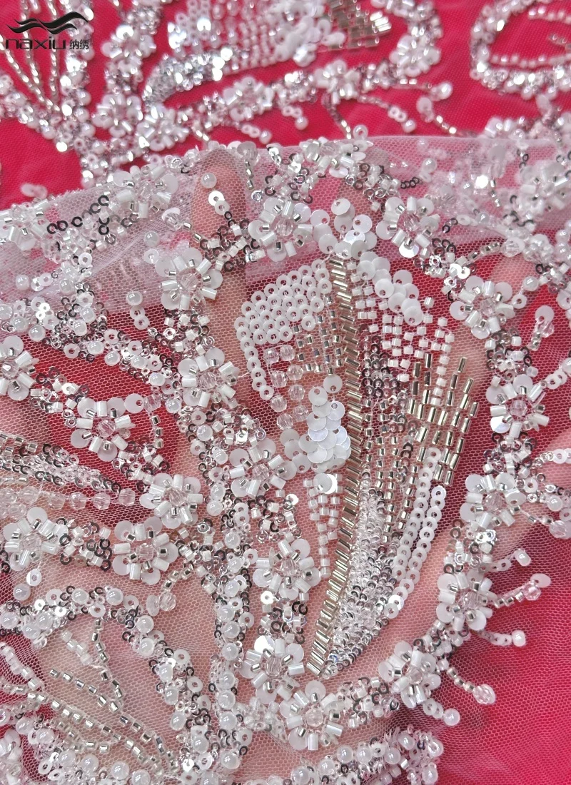 

Высококачественная африканская кружевная ткань Madison с бисером и пайетками, французская сетчатая ткань для пошива праздничных платьев для девочек, коллекция 2026 года