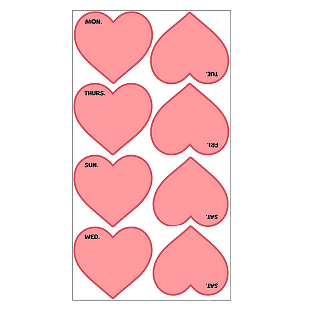 

8pcs Heart-Shaped Whiteboard Sticker Self-Adhesive Dry Erase Notes For Fridge Organizing Task Planner Memo Pads Sticky Message