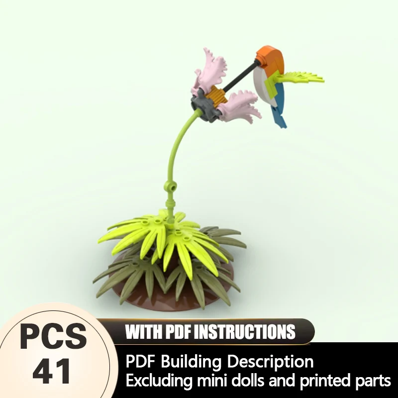 

Creators Animal Series Model MOC Building Bricks Hummingbird & Flower Scene Modular Technology Gifts Holiday Assemble Toys Suit