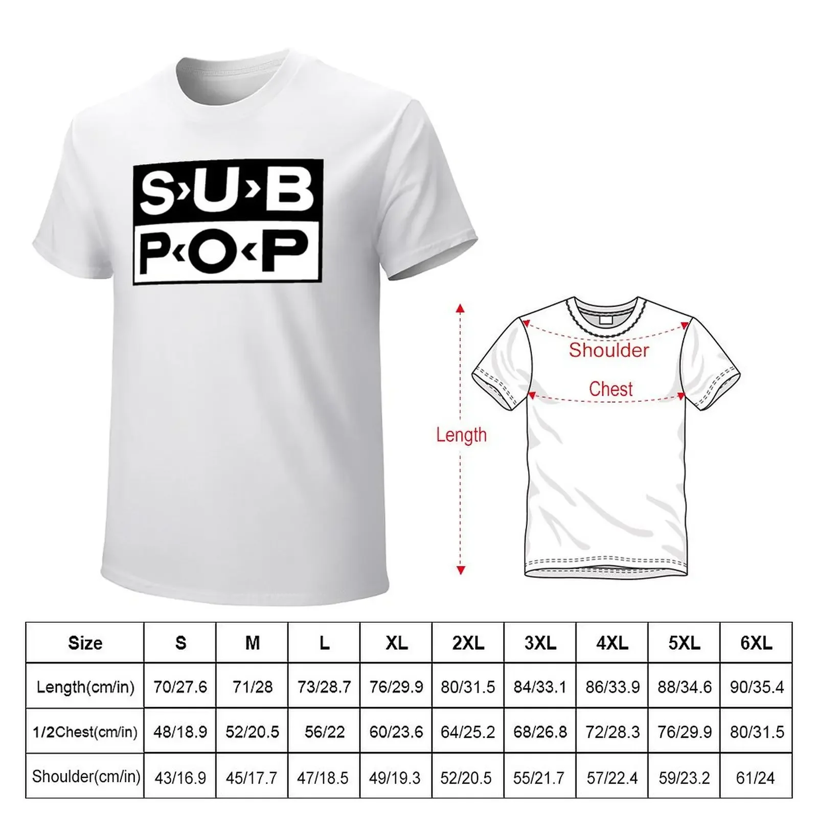 Sub Pop T-Shirt shirts graphic tee summer top anime stuff mens graphic t-shirts funny
