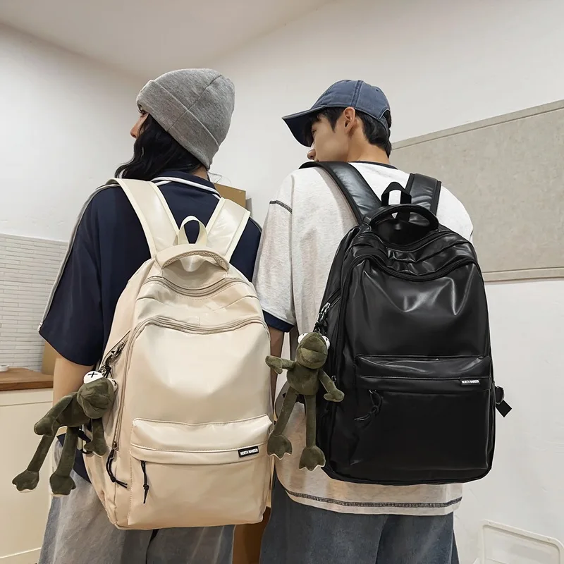 

Однотонный рюкзак большой емкости для старшеклассников, простой черный дорожный рюкзак для учащихся средних школ