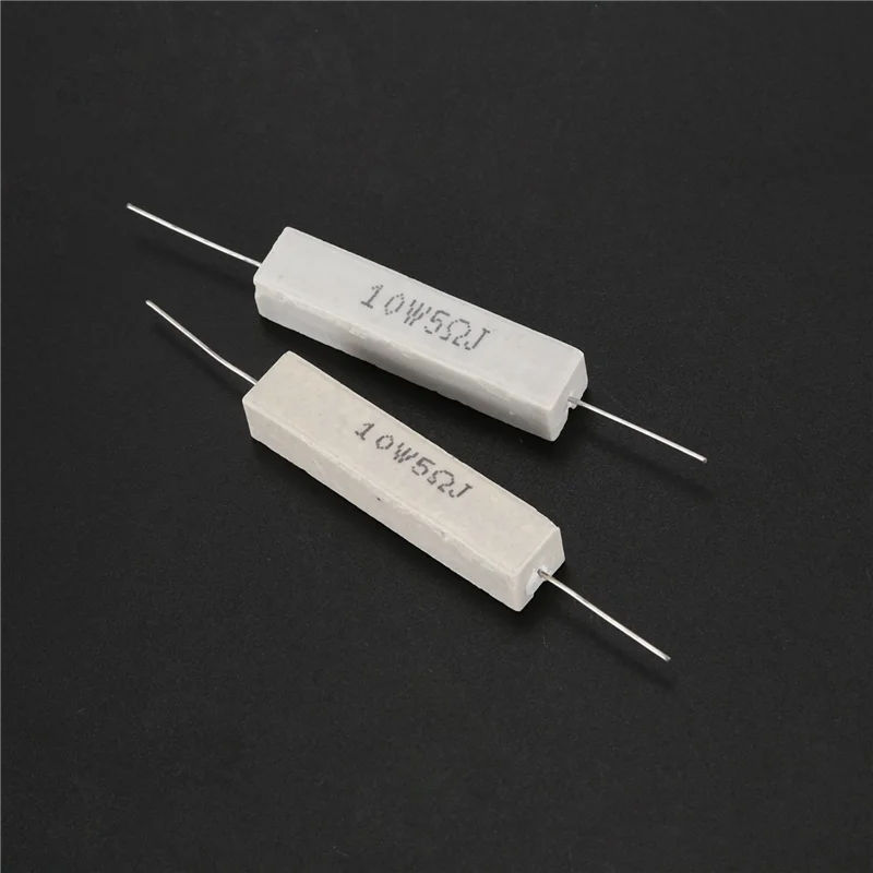 New Tech 20Pcs Wirewound  Cement Resistor 5 Ohm 10W Watt 5%