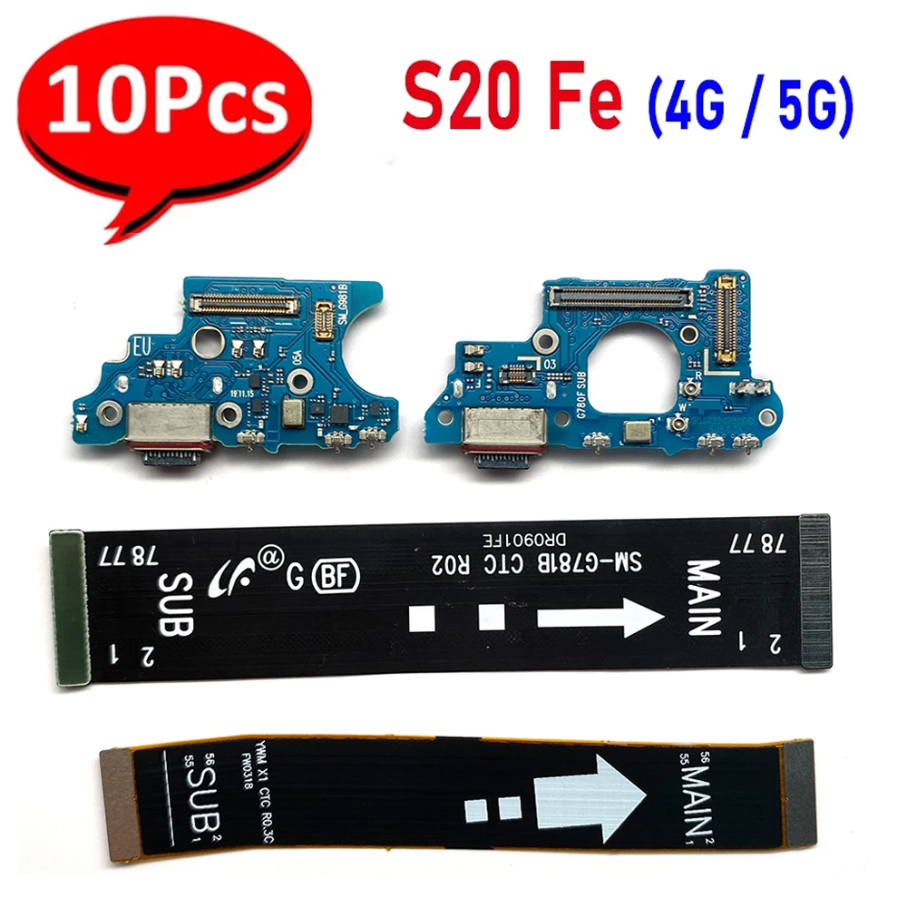 10Pcs，NEW USB Charging Dock Port Connector Board Microphone Main Flex Cable Repair For Samsung S20 Fe 4G G780F / 5G G781