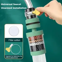 Universal 6-Layer Faucet Tap Water Purifier Filter 360 Degree Rotating Splashproof Kitchen Bathroom Water Saving Bubbler