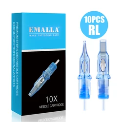 10pcs EMALLA Eliot Tattoo Cartridge Needles 1/3/7/9/11RL Round Liner Disposable Sterilize Tattoo Needles for Cartridge Machine