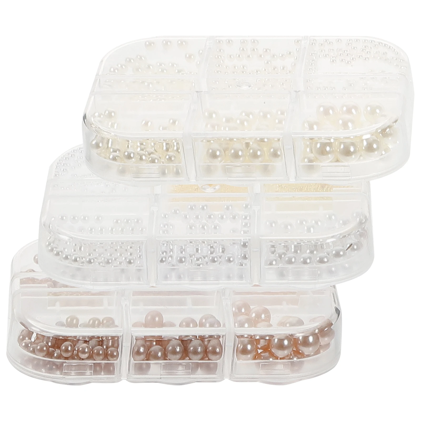 

3 Boxes Nail Art Accessories Manicure Figures Parts Tiny Beads Decoration Kits