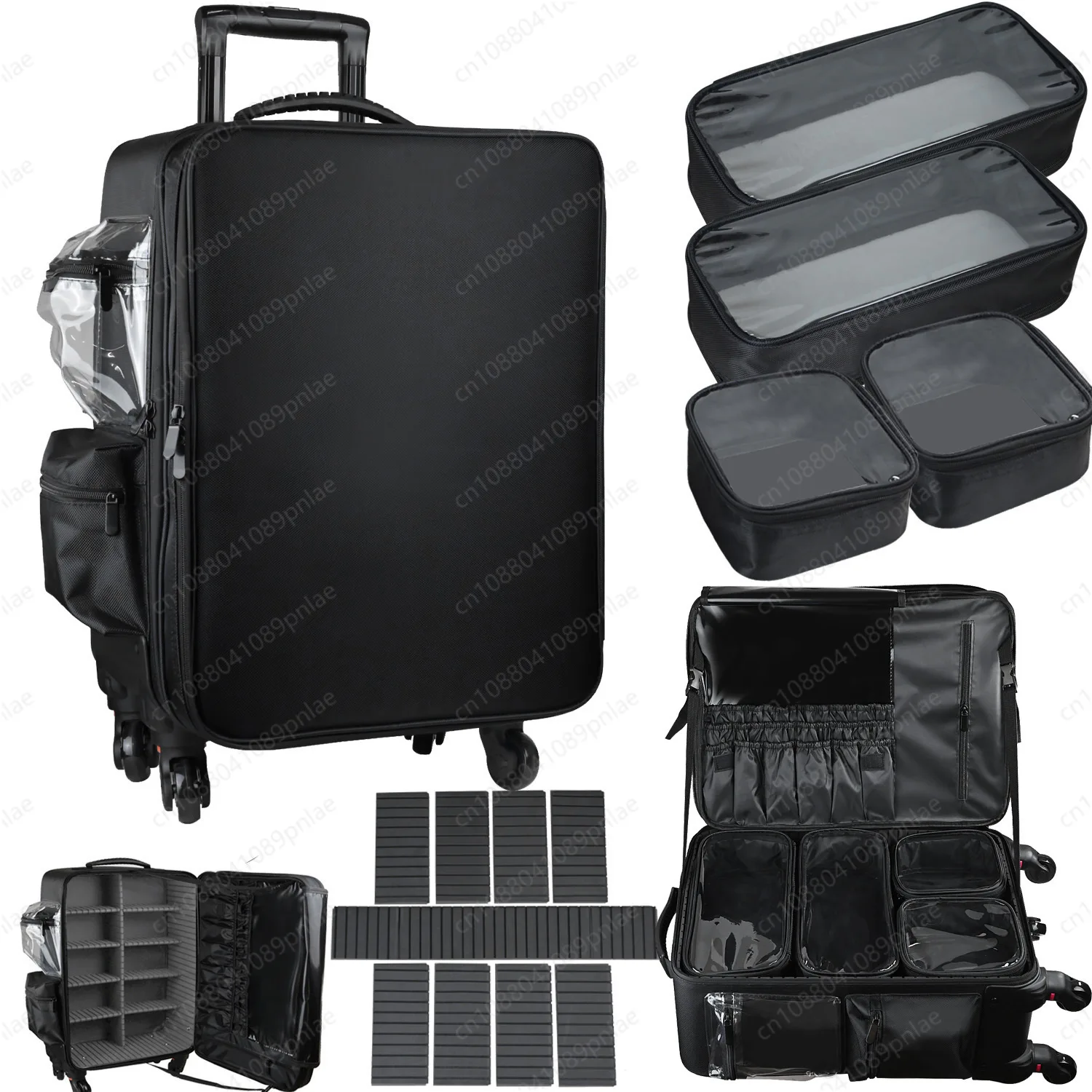 

Large-capacity Trolley Cosmetic Case, Professional Follow-up Artist Nail Art Embroidery Toolbox