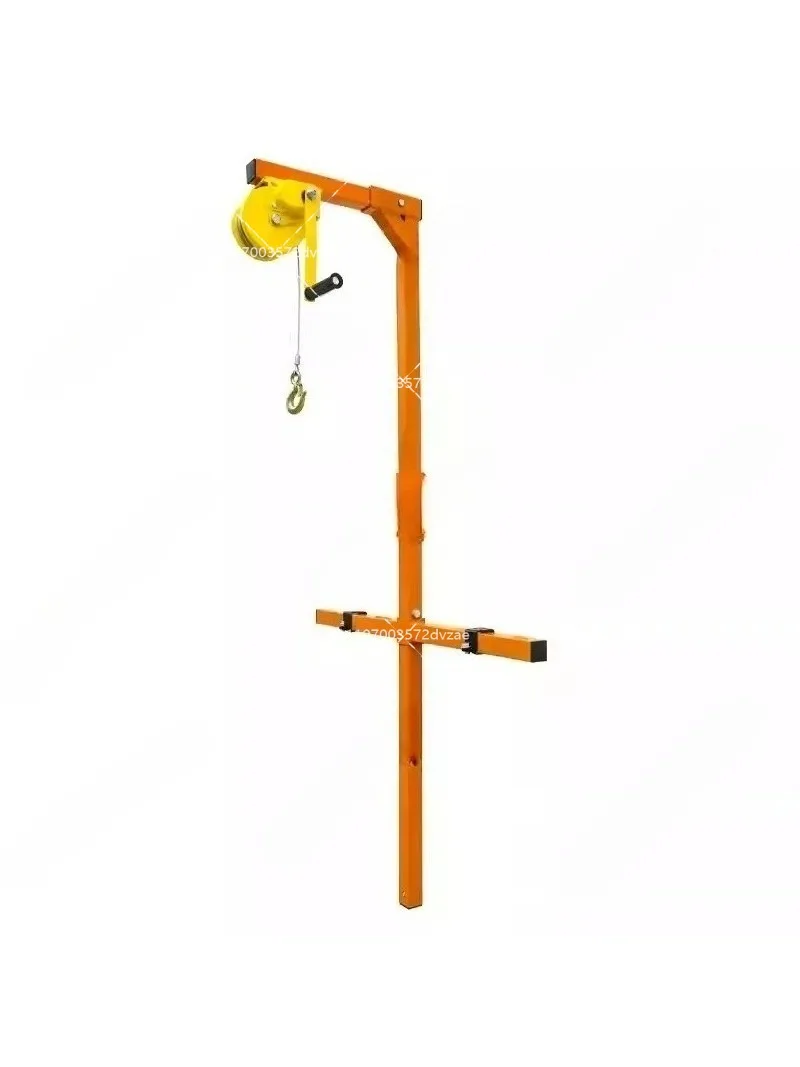 Self-Locking Folding Crane Manual Winch Assembly Tool Installation Stainless Steel Air Conditioning Lifting Tool