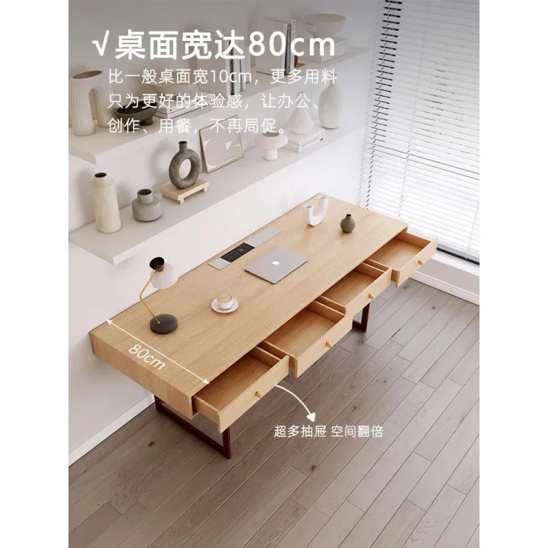 Designer Solid wood desk Home study Calligraphy table Modern computerdesk Learningtable Japanese wabi **** medieval style