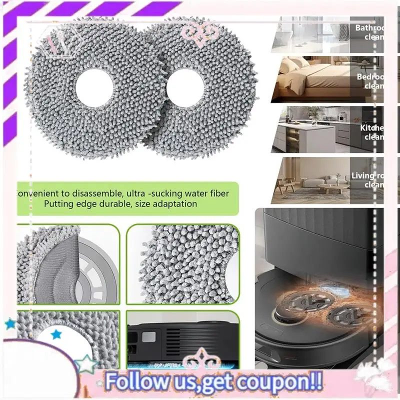 دائم 48 قطعة فرشاة تصفية كيس لجميع الغبار وممسحة القماش عدة ل Roborock Qrevo Pro Qrevo Maxv Qrevo S مكنسة كهربائية استبدال أجزاء