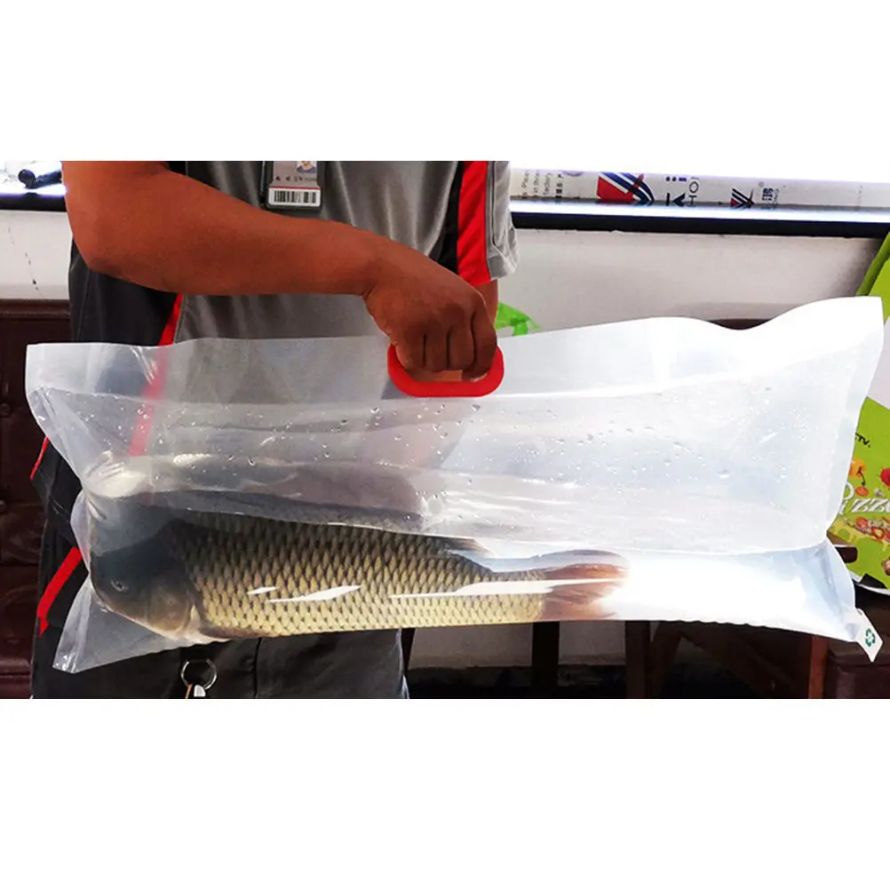 4Pcs Eco-Friendly Food-Grade Plastic Live Fish Bags High Clarity Seamless Reusable Oxygenated Packaging for Pet Stores Fish