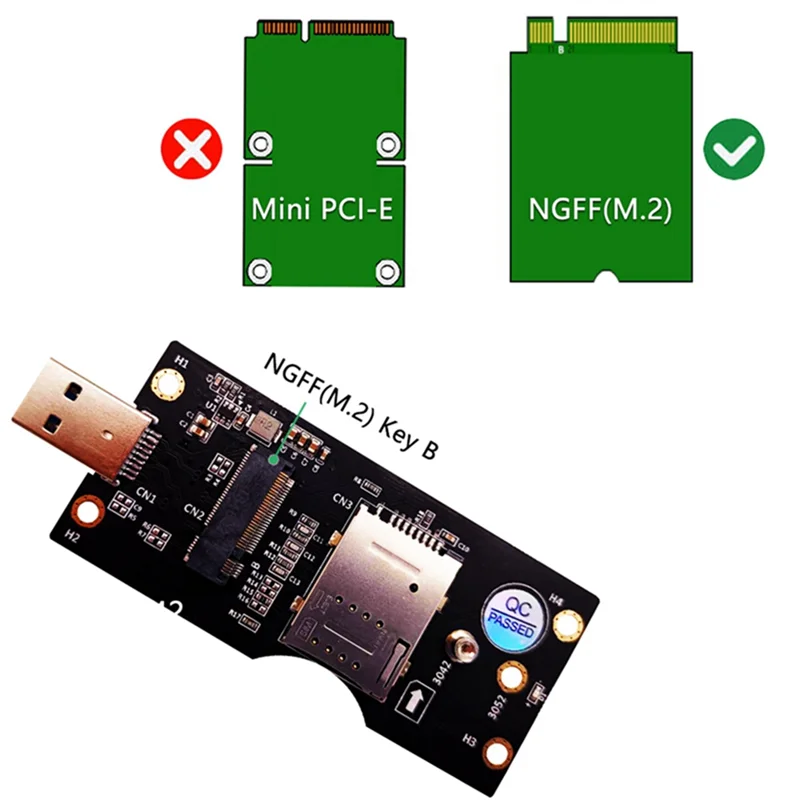 وحدة NGFF إلى SIM مع USB ، 3G ، 4G ، 5G ، فتحة ، بطاقة محول محمولة