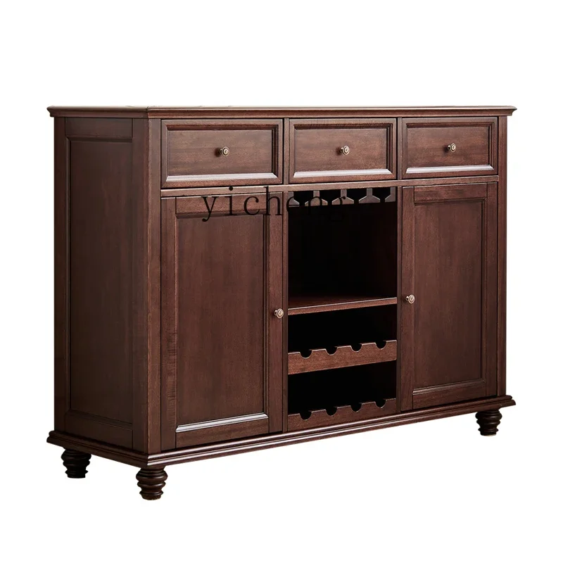

Zk Solid Wood Sideboard Cabinet Walnut Wood Wall Integrated Tea Cabinet Living Room Solid Wood Storage Cabinet