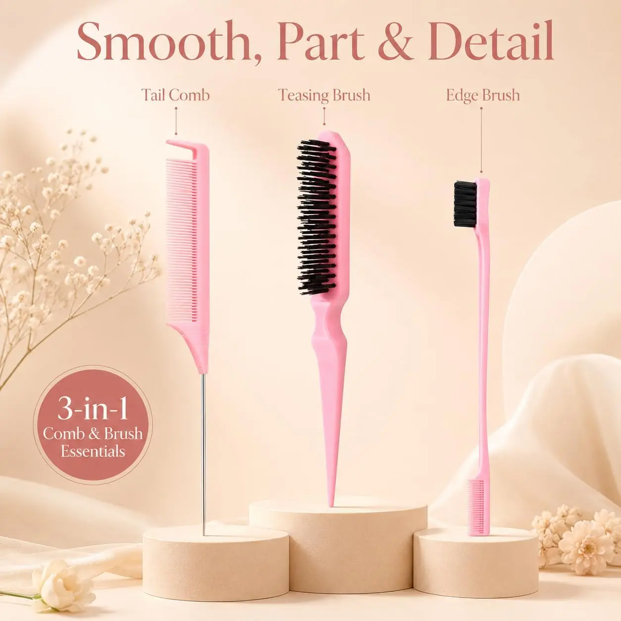 15-Piece Styling Kit for Braiding and Extensions,Crochet Hooks for Hair, Tail Comb, Duckbill Hair Clips,for Braid Hair, Scarf