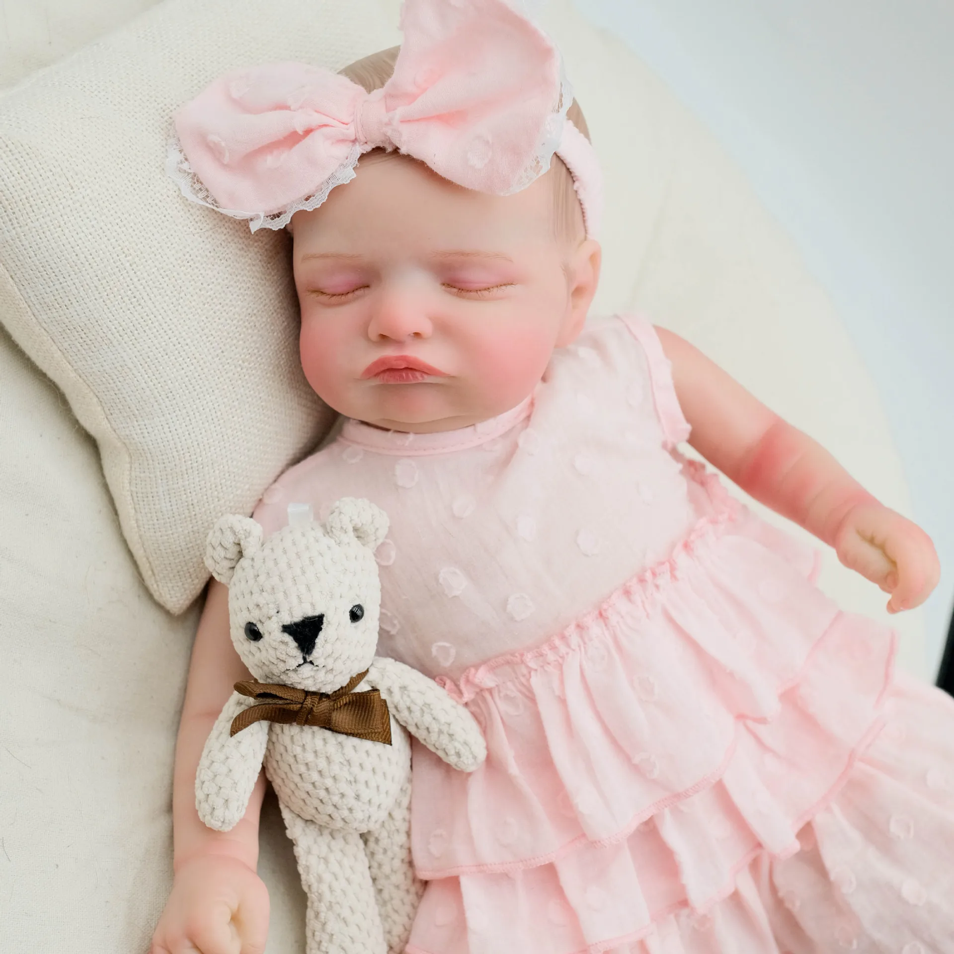 48cm Cuddly Rosalie Bebe Reborn  Sleeping Reborn Baby Girl Boneca Renascida Brinquedo Bebe Para Crianças Menina