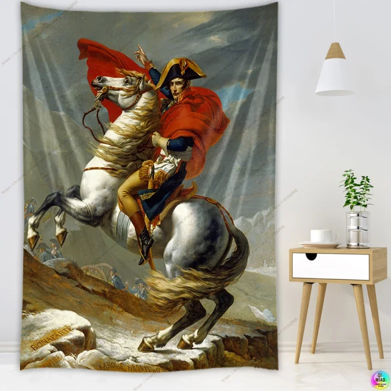 Heroic Napoleon Tapestry - Equestrian Portrait & Historical Art Piece | Unique Wall Art for Bedroom & History Lover Gift