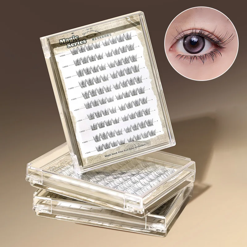 Ciglia finte senza colla UWN Magic Book, arricciate realisticamente e sembrano bene alla fotocamera, con una grande capacità e un'aria
