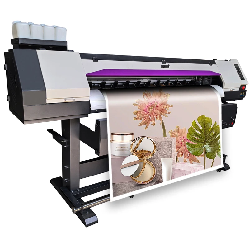 Advertising Industrial large format photo eco solvent printer dx5/xp600 double head roll to roll eco solvent printer lease