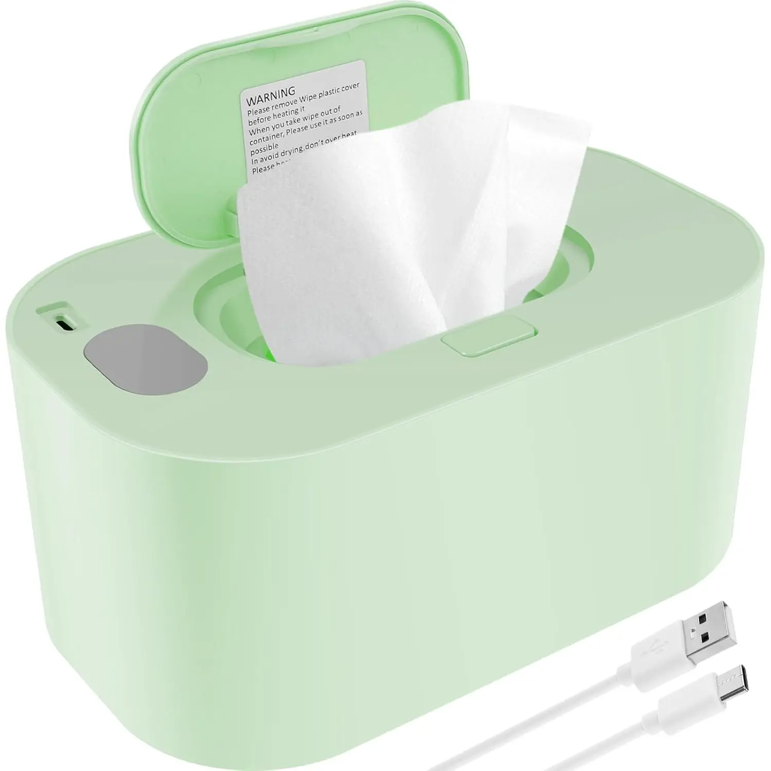 

Baby Wet Wipes Warmer Large Capacity Wipes Dispenser Holder Case 4 Modes of Temperature Heating Control Outdoor Travel Newborn