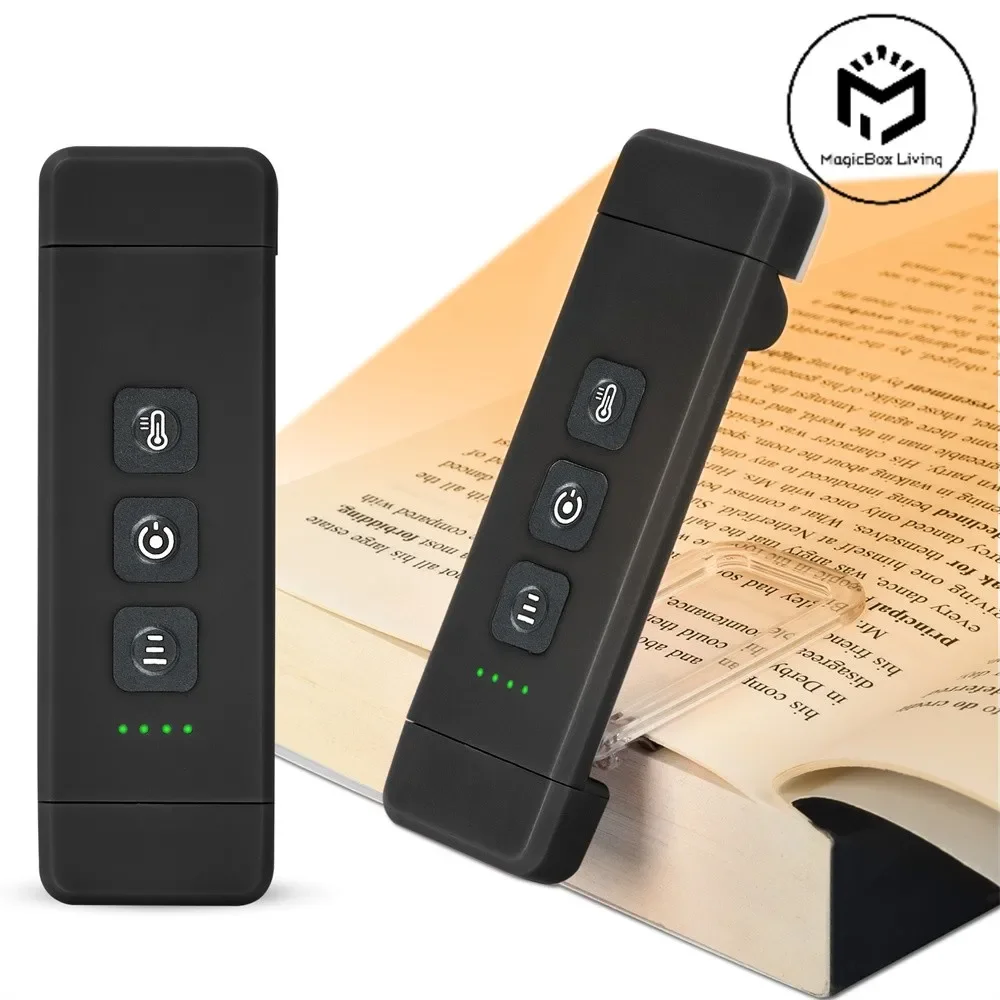 Clip-on bookmark light with timer, USB rechargeable reading light, mini LED reading light, portable bedside lamp, reading light