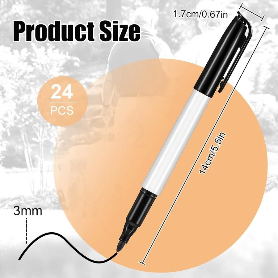 24 قطعة قلم سميك منخفض الرؤية حبر أسود مرئي سهل الرؤية أقلام جريئة مع طرف لباد جودة مساعدات منخفضة للرؤية Senio Elder