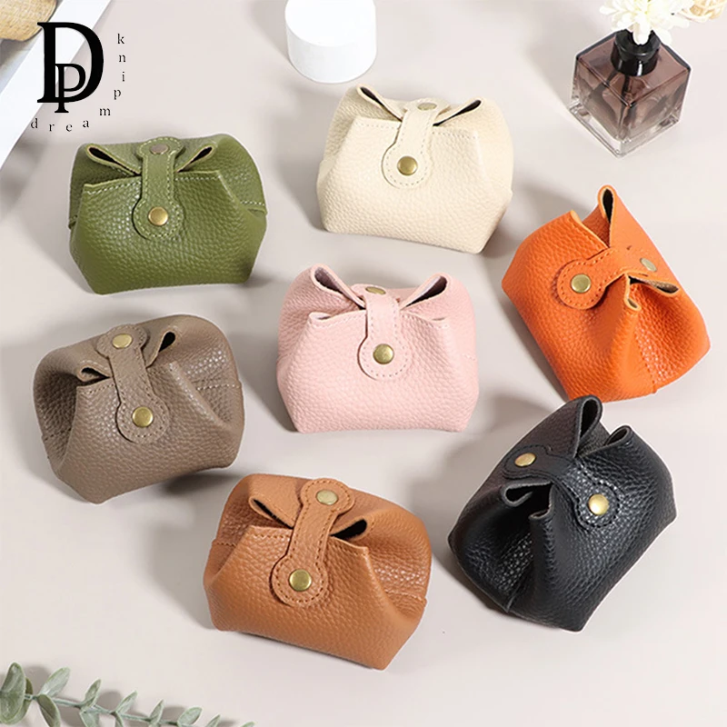 PU Leather Cute Coin Purse Small Portable Casual Earphone Bag Car Key Storage Organizer Woman Man Fashion Luxury Wallet Kid Gift